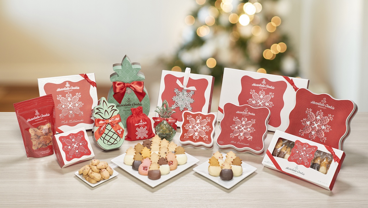 Craft a legacy of heartwarming gifts with Honolulu Cookie Company Peppermint, ginger spice and pumpkin flavors in its signature pineapple shape