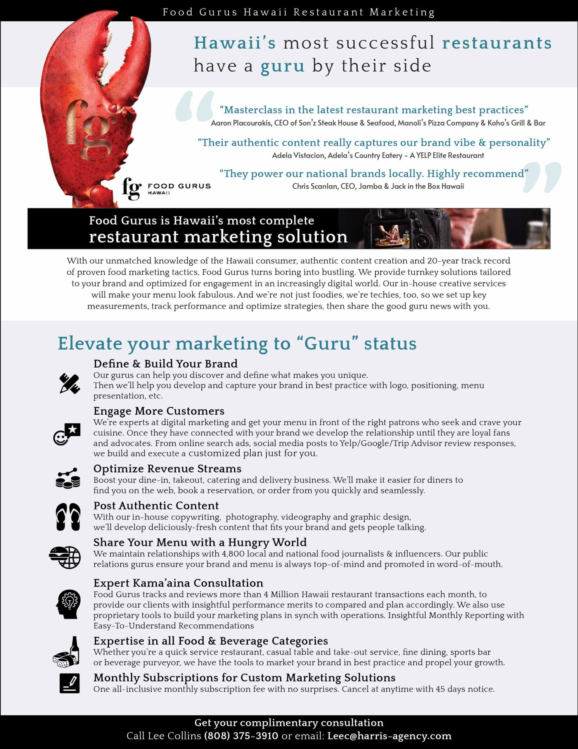 Food Gurus Hawaii Restaurant Marketing